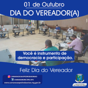 01 de Outubro: Dia do Vereador